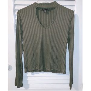 Army Green Primark Mid Crop Top